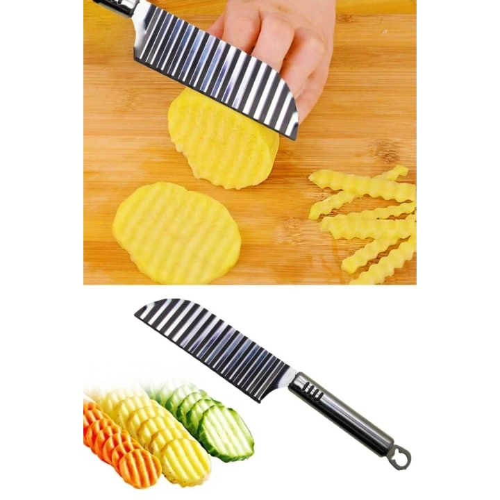 Tırtıklı Patates Kesme Bıçağı - Şekilli Sebze Ve Meyve Dilimleyici