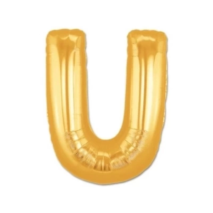 U Harf Folyo Balon Altın Renk  40 İnç