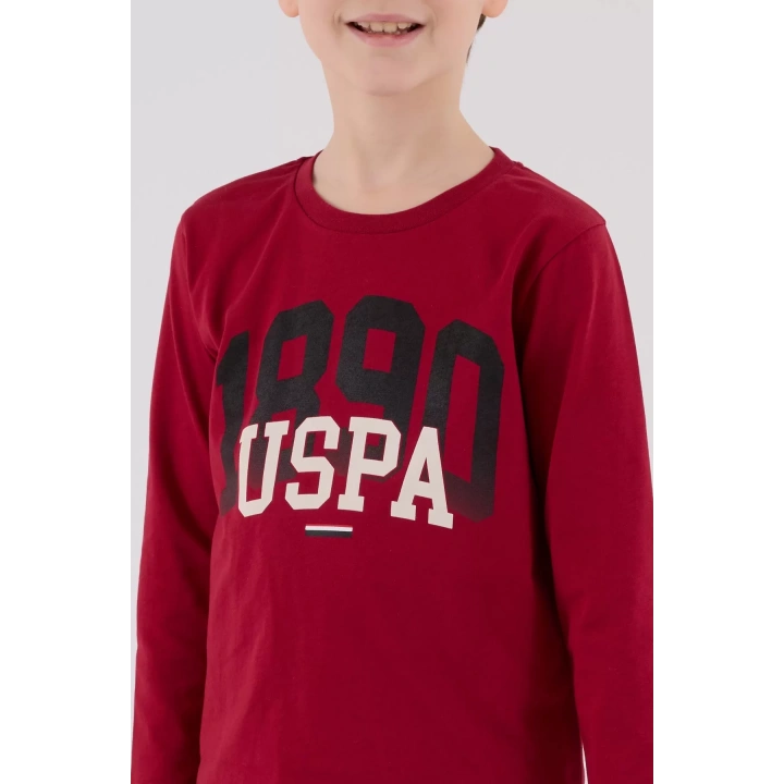 U.s. Polo Assn Uzun Kol Pijama Takım Us2203-4 Bordo