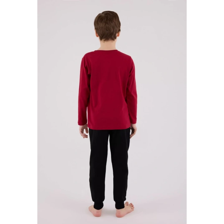 U.s. Polo Assn Uzun Kol Pijama Takım Us2203-4 Bordo