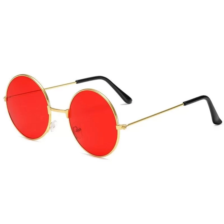 Yulak Cam John Lennon Tarzı Gold Çerçeveli Kırmızı Gözlük