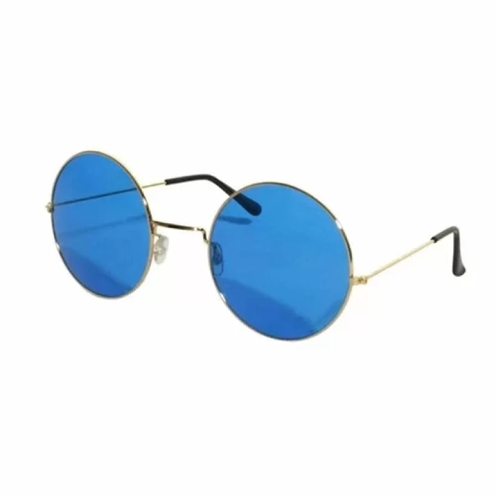 Yulak Cam John Lennon Tarzı Gold Çerçeveli Mavi Gözlük