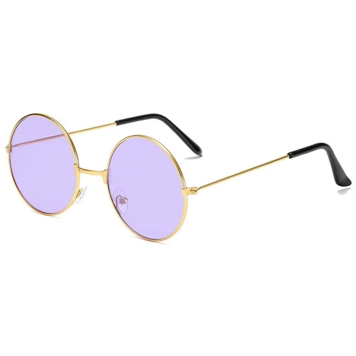 Yulak Cam John Lennon Tarzı Gold Çerçeveli Mor Gözlük