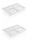 1 Adet  5 Bölmeli Kırılmaz Tabldot Tabak Self Servis Yemekhane Okul Lokanta Tabildot (40 Cm X28 Cm)
