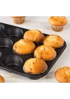 12 Bölmeli Metal Yapışmaz Muffin Kek Kalıbı