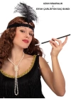 192039ler Gatsby Aksesuar Seti – Siyah Charleston Saç Bandı  Lık