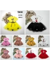 2-3-4 Yaş Puantiyeli Mickey Baskılı Kurdela Kuşaklı Astarlı Kız Bebek Tütü Elbisesi