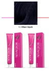 2 li Set Premium 1.1 Mavi Siyah - Kalıcı Krem Saç Boyası 2 X 50 g Tüp