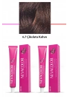 2 li Set Premium 6.7 Çikolata Kahve - Kalıcı Krem Saç Boyası 2 X 50 g Tüp