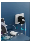 25w Evrensel Seyahat Adaptörü, Eu/us/uk/au Priz Dönüştürücü, 1x Usb, 2x Type-c Hızlı Şarj