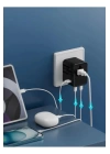 25w Evrensel Seyahat Adaptörü, Eu/us/uk/au Priz Dönüştürücü, 1x Usb, 2x Type-c Hızlı Şarj