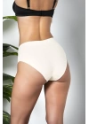3lü Paket Dikişsiz, İz Yapmaz, Lazer Kesim, Yüksek Bel Slip Külot Ekru (brf21263)