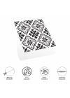 30x30 Cm Pvc Yer Karosu 4lü Paket - Siyah Beyaz Çini Desen