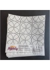 30x30 Cm Pvc Yer Karosu 4Lü Paket - Siyah Daire Geometrik Desen