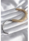 316L Çelik Gold Gümüş Renk Zirkon Taşlı Tiffany VIP Seri Kadın Kelepçe - TJ-BB5841