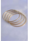 316L Çelik Gold Renk 4lü Ajda Model 65 mm Çap Kadın Bilezik - TJ-BB5392