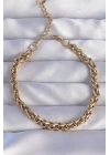 316L Çelik Gold Renk Burgu Zincir Bileklik - TJ-BB6207
