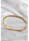 316L Çelik Gold Renk Burgu Zincir Model Kadın Kelepçe - TJ-BB5904
