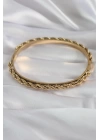 316L Çelik Gold Renk Burgu Zincir Model Kadın Kelepçe - TJ-BB5904
