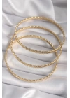 316L Çelik Gold Renk Burma Ajda Model Kadın Bileklik - TJ-BB6483