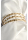 316L Çelik Gold Renk Burma Ajda Model Kadın Bileklik - TJ-BB6484