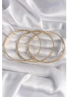 316L Çelik Gold Renk Burma Ajda Model Kadın Bileklik - TJ-BB6484