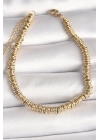 316L Çelik Gold Renk Çoklu Minimal Halka Model Kadın Bileklik - TJ-BB6775