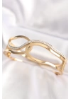 316L Çelik Gold Renk Düğüm Model Kelepçe Bilezik - TJ-BB6020
