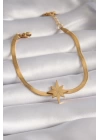 316L Çelik Gold Renk İtalyan Zincir Model Kutup Yıldızı Figür Kadın Bileklik - TJ-BB5932