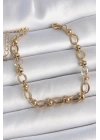 316L Çelik Gold Renk Topçuk Halka Zincir Model Kadın Bileklik - TJ-BB6939