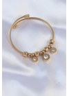 316L Çelik Gold Renk Zirkon Taşlı Model Charm Bileklik - TJ-BB6089