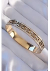 316L Çelik Gold Renk Zirkon Taşlı Tiffany Model Kelepçe - TJ-BB6188