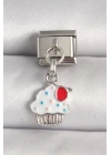316L Çelik Gümüş Renk Beyaz Kupkek Model Nomination Charm - TJ-BC1242