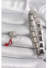 316L Çelik Gümüş Renk Kırmızı Nota Model Nomination Charm - TJ-BC1180