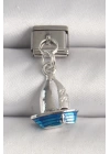 316L Çelik Gümüş Renk Mavi Yelkenli Model Nomination Charm - TJ-BC1232
