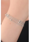 316L Çelik Gümüş Renk Minimal Top Figür Kadın Bileklik - TJ-BB5142