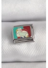 316L Çelik Gümüş Renk Renkli Portre Model Nomination Charm - TJ-BC1387