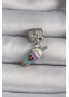 316L Çelik Gümüş Renk Sallantı İçecek Model Nomination Charm - TJ-BC1107