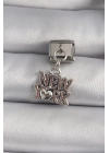 316L Çelik Gümüş Renk Sallantı New York Yazı Model Nomination Charm - TJ-BC1120