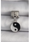 316L Çelik Gümüş Renk Sallantı YinYang Model Nomination Charm - TJ-BC1111