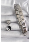 316L Çelik Gümüş Renk Sallantı YinYang Model Nomination Charm - TJ-BC1111