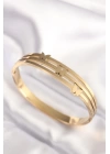 316L Çelik Kelebek Gold Renk Kadın Kelepçe Bilezik - TJ-BB6023
