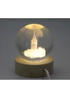 3d Kristal Cam Küre Ahşap Soketli İstanbul Temalı Led Lamba Aalk2575