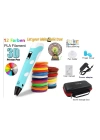 3d Pen Üç Boyutlu Yazıcı Kalem Printer (12 Adet 3 Metre Filament -36 Metre Led Ekranlı Adatörlü