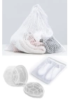 3lü Yıkama File Seti - Ayakkabı Filesi-plastik Aparatlı Sütyen Yıkama- Çamaşır Yıkama Filesi