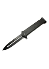 4 35BK Siyah Bas - Çek Kamp Çakı 20cm- Otomatik, Kemerlikli