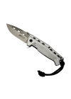 4132 Gri Kamp Çakı 19,5cm- Yarı Otomatik, Oluklu, İpli, Kemerlikli