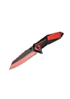 4173 Kırmızı Kamp Çakı 21cm - Yarı Otomatik, Kemerlikli, Testere Detaylı