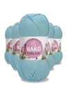 5 Adet Cotton Lüks Yelek Tunik Kazak Bluz Hırka İpi Yünü Buz Mavi 97564