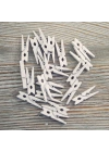 50 Li Beyaz Ahşap Mandal 3.5 Cm 10 Lu Paket 500 Adet
